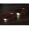 Brass & Italian Leather Drinks Coaster Set (2)