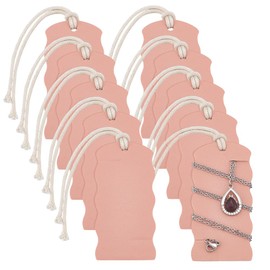 OLYCRAFT 10pcs Portable Tangle-Free Jewelry Organizer 3.2x1.6x0.2 inch Pink Rectangle Knot-free Necklaces Organizer Necklace Card Holder Universal Jewelry Storage Case for Chain Necklaces Storage