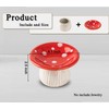 dgudgu Mushroom Ring Holder Jewelry Tray Red Dish Ceramic Trinket