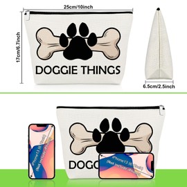 Dog Lovers Gifts for Women Doggie Cosmetic Bag Dog Mom Gifts for Pet Owners Fur Mom Makeup Bag Mothers Day Present for Her Animal Lover Daughter Aunt Friend Christmas Birthday Presents Travel Pouch