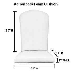 RSH Décor: Indoor Outdoor Foam Adirondack Patio Chair Seat Cushion | All Weather, Water and Fade Resistant Polyester Fabric | 48” H x 20” W x 2" Thick | Black and White Aztec