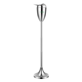 VIVOSUN Adjustable Outdoor Ashtray, Covered Ashtray for Outside Patio, Windproof Standing Ash tray with Lid, Smokeless Ashtray for Home, Adjustable Height from 21.5" to 35" for Indoor (Chrome)