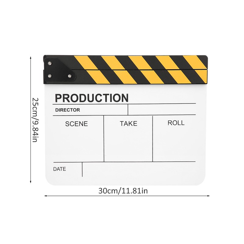 30x25CM Acrylic Clapperboard Director Movie Film BuiltIn Magnet Photography Action