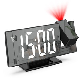 Ankilo Projection Alarm Clock, Digital LED Clock, Electronic Table Clock, Travel Alarm Clock, Adjustable Brightness, 12/24H Display, Digital Clock for Home, Bedroom, Office, Children, Elderly