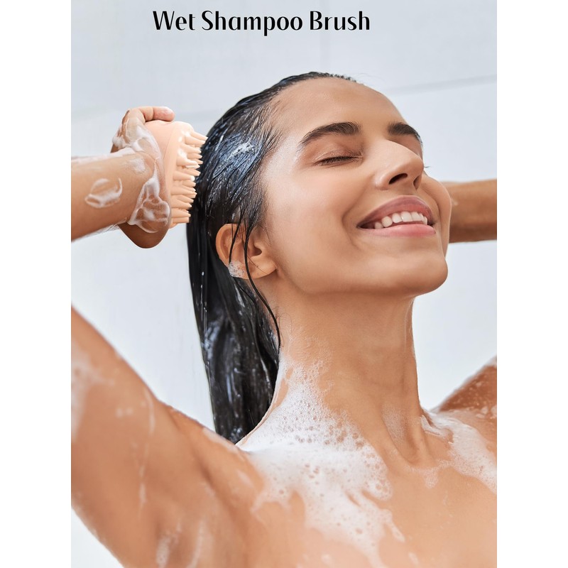 HEETA Silicone Bristles Scalp Scrubber & Massager for Hair Growth,
