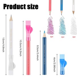 6 Pieces Sewing Fabric Pencils With Brush, Tailor Chalk for Marking and Tracing - Includes Fabric Chalk Pencil and Tailor Tools