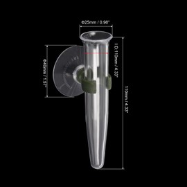 PATIKIL Floral Water Tubes with Suction Cup, 5 Pcs 0.6" ID 4" Plastic Wall Hanging Vase for Plants Flower Arrangement, Clear