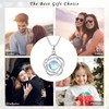 Triple Moon Goddess Necklace Sterling Silver Moonstone Wicca Pendant Pentagram