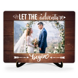 wenhihsiy Wedding Gifts Picture Frame, Engagement Photo Frames With Stand, Wedding Anniversary Christmas Gifts For Couple, 6x8 Picture Frame Tabletop Decor - Fits 4x6 Inches Photo（14）