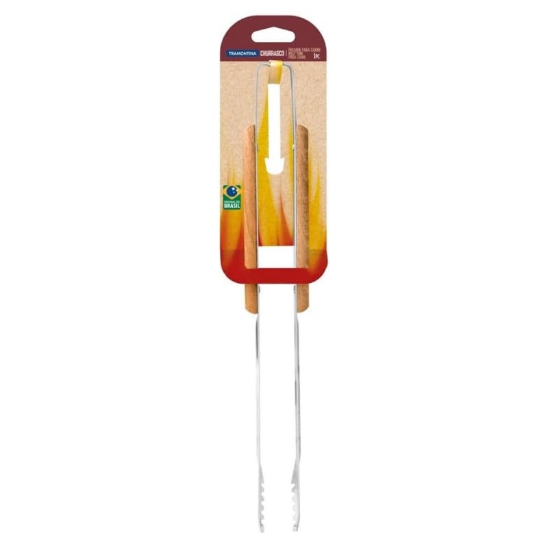 Tramontina 29810/142 Meat Tongs - Natural Wood, Multi Colour, 5.20x8x44.80