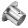 2 Pcs Flange Socket 32 mm Stainless Steel Wardrobe Pipe