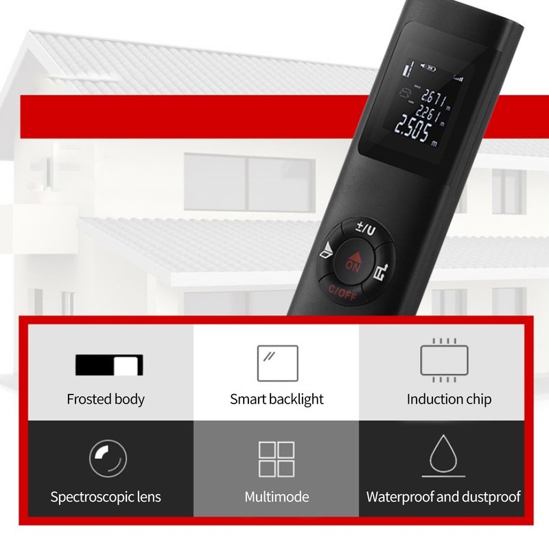 High Accuracy Handheld Laser Distance Meter Maximum Measuring Distance 40m