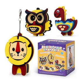 Art Craft Activity Toys for Kids, DIY Foam Felt Kits, Make Your Own Animals Decoration Pendant, Birthday Gifts for Boys & Girls Ages 4, 5, 6, 7,8 Year Old