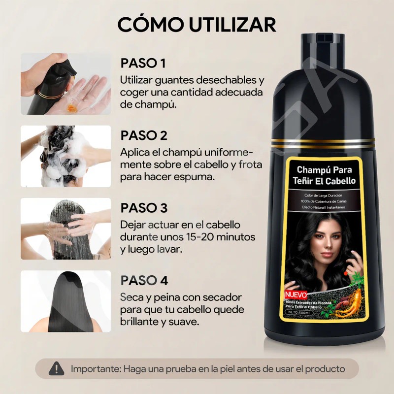 Kaisasa Shampoo Tinte Cubre Canas Natural Jengibre 500ml