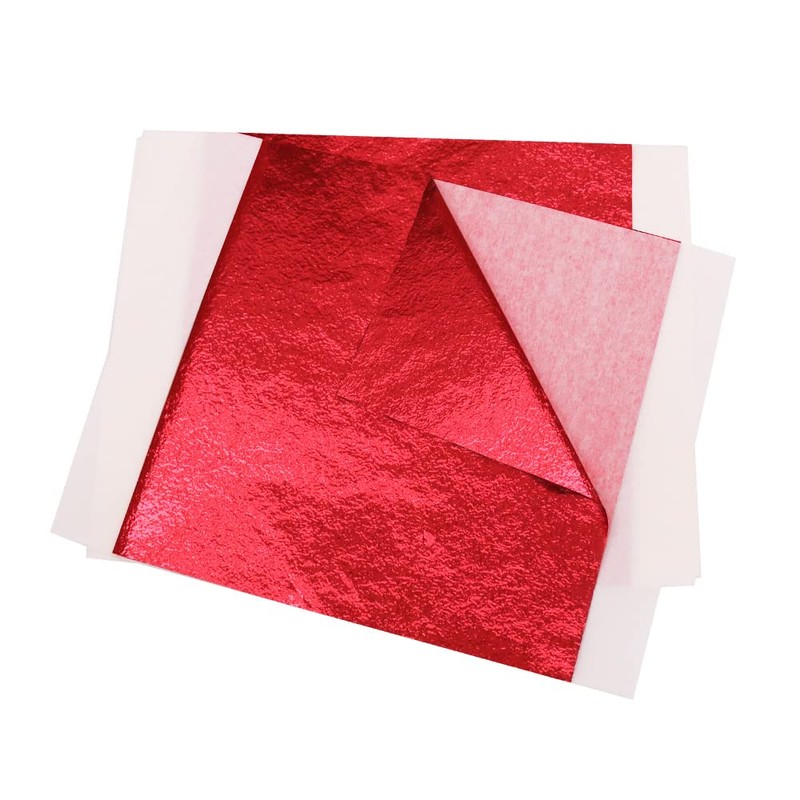 Red Gold Leaf Sheets, 5.11" Red Gilding Gold Foil for