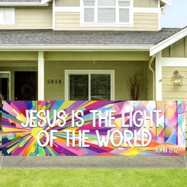 VBS 2026 Backdrop Religious Christian Backdrop Vacation Bible School Hanging Banner Colorful Disco Rainbow Stage Photography Background Bible Verse Photo Booth Prop for Church Classroom Wall Decor