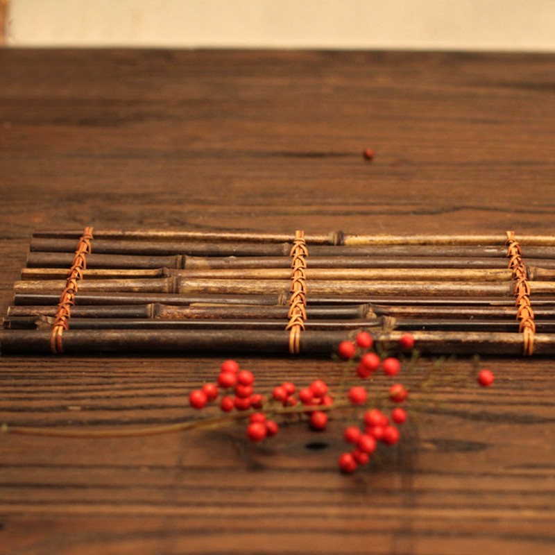 Handcraft Tea Table Bamboo Placemat Tea Cup Tray Pad Tea