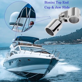 GaiRen Bimini Top Jaw Slide Eye End Cap Marine Boat Hardware Heavy Dudy Bimin Top Hardware 316 Stainless Steel Fits 1''OD Round Tubing 2 Pairs