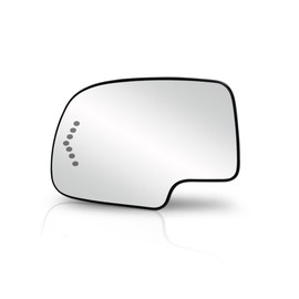For GMC Sierra 1500/3500 2003-2006 Mirror Glass Driver Side Heated With Backing Plate With Turn Signal Light | Non-Towing Non-Dimming All Cab Types | Includes 2007 Classic | 88944391 | GM1324102