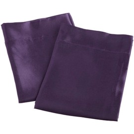 Creative 2 Pieces of Colorful Shiny Satin King Size Pillow Case - Eggplant