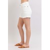 Judy Blue High Rise Double Roll Cuffed Shorts in White