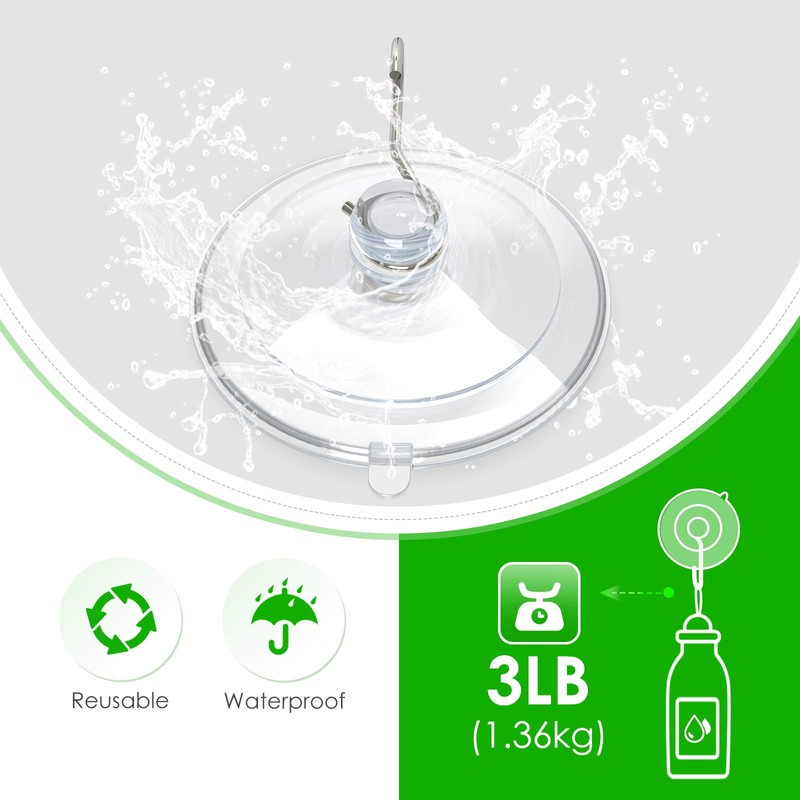 Hangerspace Suction Cup Hooks, 1.77 Inches Clear PVC Suction Cups