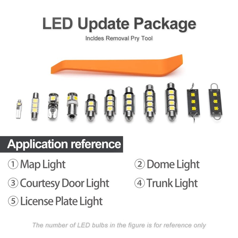 10pcs Interior LED Lights Bulb Kit for Ford F150 F-150