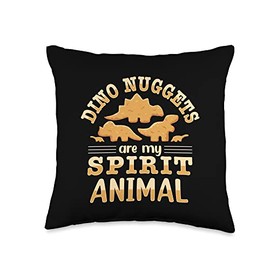 Chicken Nuggets Apparel & Nug Gifts Dino Nuggets are My Spirit Animal Throw Pillow, 16x16, Multicolor