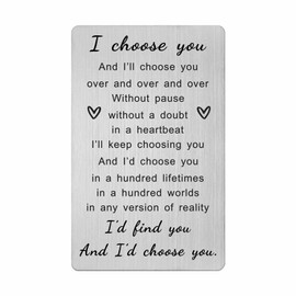HYHYDHP I Choose You Gifts Wallet Card for Him, Groom Gifts from Bride on Wedding Day, Anniversary Cards for Men Husband, Valentines, Christmas Ideas