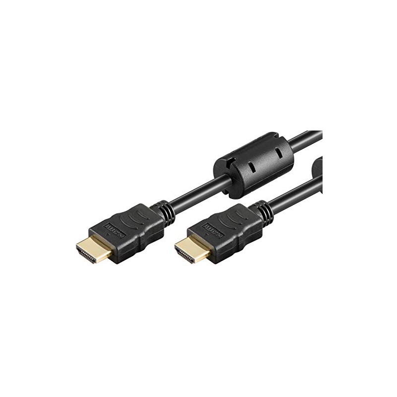 Goobay 31909 High Speed HDMI Cable with Ethernet, Gold-plated, Black,