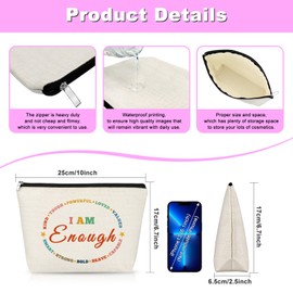 Inspirational Gifts for Women Makeup Bag with Positive Quotes Encourage Gift for Daughter Sister Friend Student Motivation Gifts for Her Cosmetic Bag Christmas Birthday Present Travel Pouch