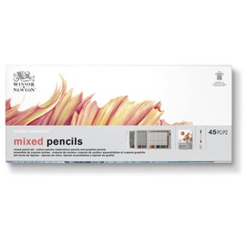 Winsor & Newton Studio Collection Artist Pencils, Mixed Pencil Box Set, 45 piece