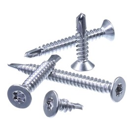 SECCARO 100 x Countersunk Tapping Screws 4.8 x 60mm A2 Stainless Steel Drill Bit ISO 15482 / DIN 7504 TX/Hexalobular Socket