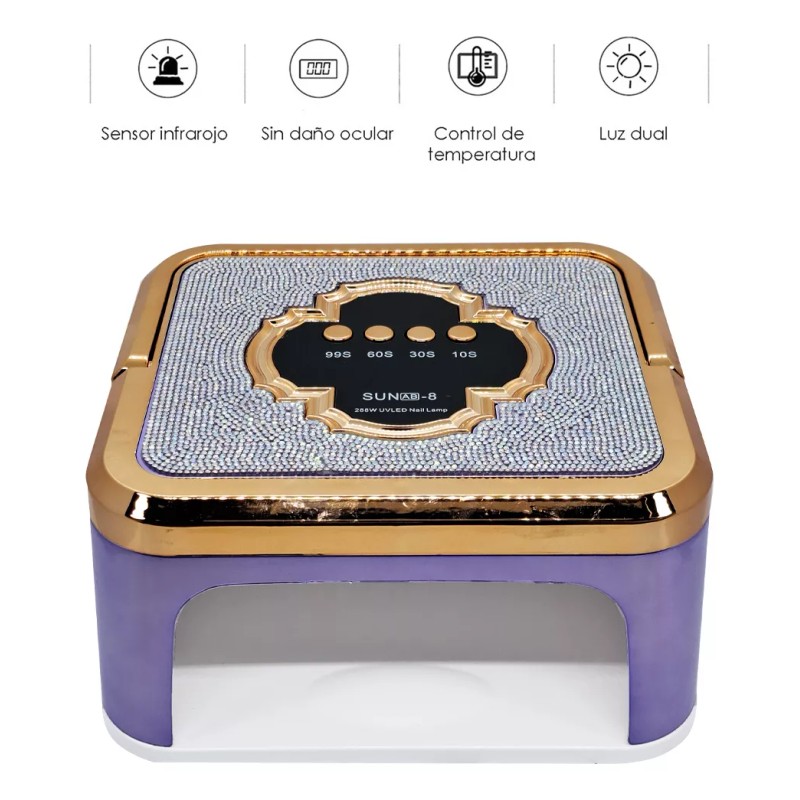 Obp Lámpara De Uñas Profesional Uv/led 288w Con Diamantes