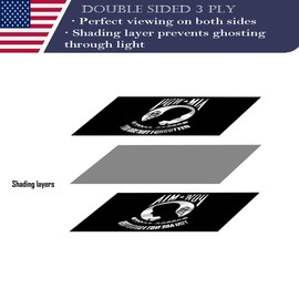 KUOKIP Pow Mia Military Flags 3x5 Outdoor Heavy Duty Nylon Double Sided 3 Ply Black Pow You Are Not Forgotten Prisoner of War Memorial Veterans Armed Forces Military Flag Flag Banner with 2 Grommets