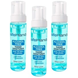 SafeHands #1 Alcohol Free Foam Hand Sanitizer Brand, Clean Linen, 7 Oz (3-Pack)