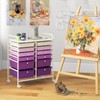 COSTWAY 12-Drawer Rolling Storage Cart, Moveable Art Craft Organizer W/Lockable