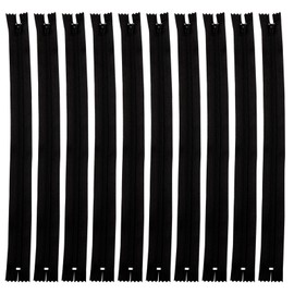 DOITEM 10 pcs 20cm/8 Inch Nylon Coil Zippers for Sewing and Crafts, Black