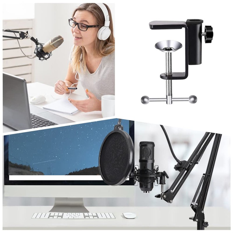 C Shape Desk Table Mount Clamp Adjustable Microphone Stand Professional