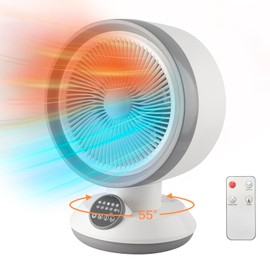 Trendgear 2 in 1 Heater Fan Combo, 1500W Portable Cooling Desk Fan, Oscillating Fan with Powerful Airflow, Overheat & Tip-Over Protection, Space Heater for Home & Office Use