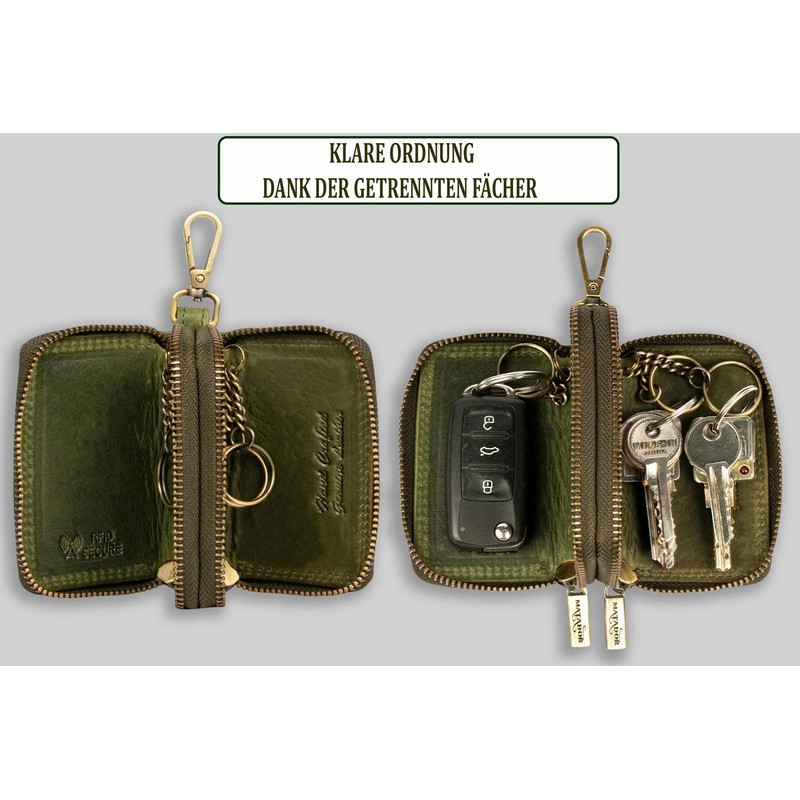 Matador Genuine Leather Key Fob K64, Green/Green, Classic