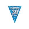 Party Bunting Happy 30th Birthday Blue Holographic 11 flags 3.9m