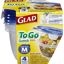 Glad to Go Lunch 32 oz Containers 4 ct (Pack of 6)