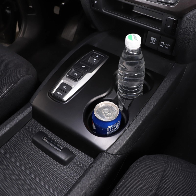 car-attention Matt Black Central Gear Shift Panel Cup Holder Cover