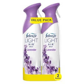 Febreze Air Mist Air Freshener Spray, Odor-Fighting Room Spray, Air Fresheners for Home and Bathroom and Kitchen, Aerosol Can, Light Lavender Scent, 8.8oz, 2 Count