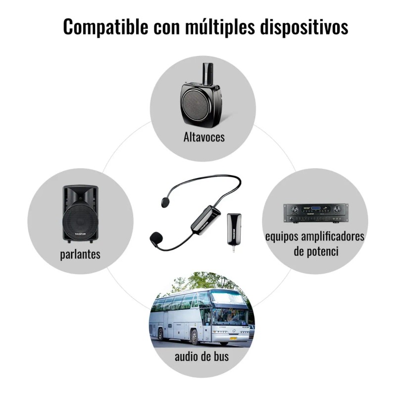 Micrófono Takstar Hm 200w Condensador Diadema Inalámbrico