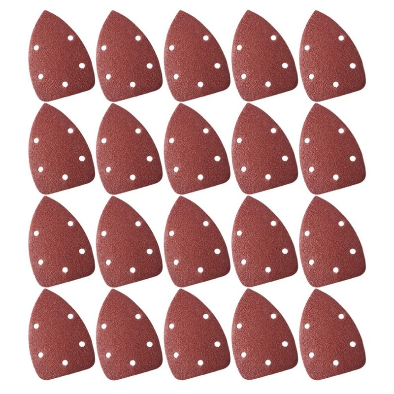 DOITOOL Sanding Pad for Wood 20pcs Triangle Sandpaper Sheets Angle