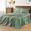 JELLYMONI 100% Natural Cotton Twin Sheet Set, 4 Pieces Striped
