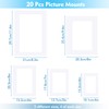 20PCS White Picture Mounts, 5 Sizes Mixed Photo Mounts, Picture