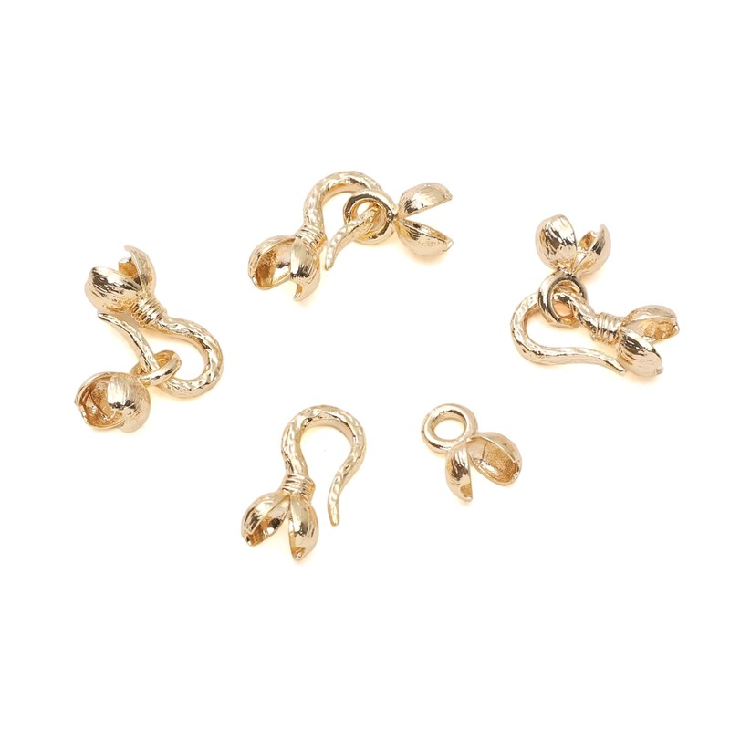 18K Real Gold Plated Non-Tarnish Hook End Clasp 8x24mm with